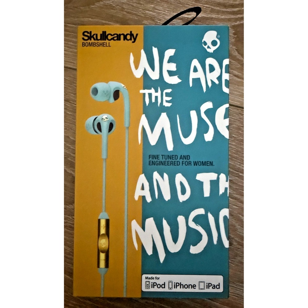 Skullcandy Bombshell Women's Wired Earbuds Purple Gold S2FXGM-396 New Sealed